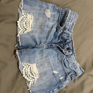 Denim shorts ripped